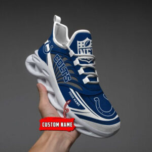 Indianapolis Colts Custom Black Max Soul Shoes 2025 Versions Custom Name 637