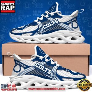 Indianapolis Colts Custom Name Clunky Sneaker Max Soul Shoes