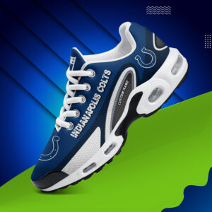 Indianapolis Colts Personalized Name Team Logo Mix Colors Oval Line Air Max Shoes Air Cushion Sneakers