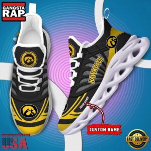 NCAA Iowa Hawkeyes Custom Name Air Max Shoes Air Cushion Sneakers