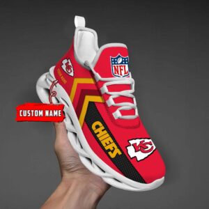 Kansas City Chiefs Black Max Soul Shoes 2025 Versions Custom Name 638