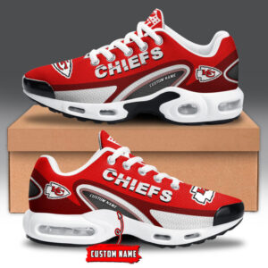 Kansas City Chiefs Personalized Name Team Logo Mix Colors Oval Line Air Max Shoes Air Cushion Sneakers