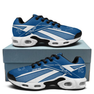 Kansas City Royals Personalized Name Team Colors Supersonic Line Pattern Air Max Shoes Air Cushion Sneakers