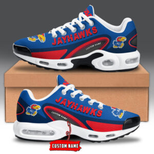 Kansas Jayhawks Personalized Name Team Logo Mix Colors Oval Line Air Max Shoes Air Cushion Sneakers