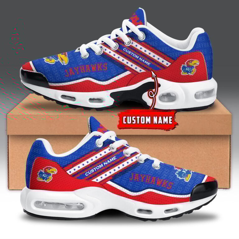 Kansas Jayhawks Personalized Name Team Logo Mix Colors Star Line Air Max Shoes Air Cushion Sneakers 1 Kansas Jayhawks Personalized Name Team Logo Mix Colors Star Line Air Max Shoes Air Cushion Sneakers