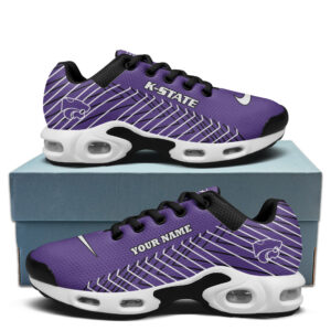 Kansas State Personalized Name Team Colors Jagged Lines Air Max Shoes Air Cushion Sneakers