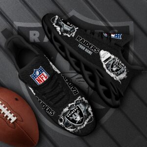 Las Vegas Raiders Black Max Soul Shoes 2025 Versions Custom Name 554