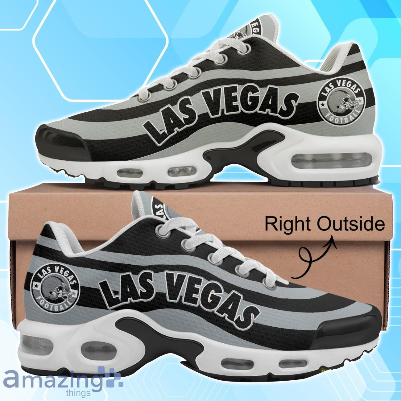 Las Vegas Raiders Football Team Logo Colors Waves Air Max Shoes Air Cushion Sneakers 1 Las Vegas Raiders Football Team Logo Colors Waves Air Max Shoes Air Cushion Sneakers