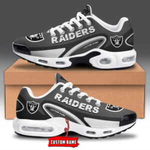 Las Vegas Raiders Personalized Name Team Logo Mix Colors Oval Line Shoes Air Cushion Sneakers