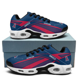Los Angeles Angels Personalized Name Team Colors Supersonic Line Pattern Air Max Shoes Air Cushion Sneakers