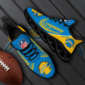 Los Angeles Chargers Black Max Soul Shoes 2025 Versions Custom Name 003