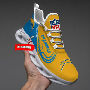 Los Angeles Chargers Black Max Soul Shoes 2025 Versions Custom Name 630