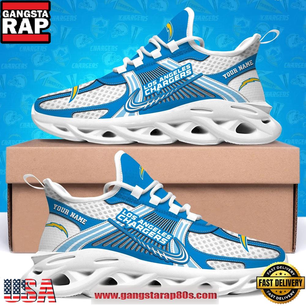 Los Angeles Chargers Custom Name Clunky Sneaker Max Soul Shoes 1 Los Angeles Chargers Custom Name Clunky Sneaker Max Soul Shoes