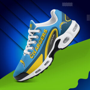 Los Angeles Chargers Personalized Name Team Logo Mix Colors Oval Line Air Max Shoes Air Cushion Sneakers