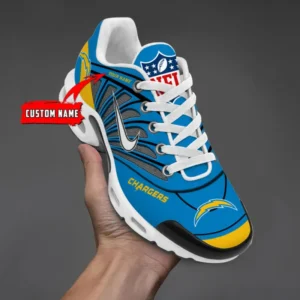 Los Angeles Chargers Personalized Name Team Mix Colors Sport Team Air Max Shoes Air Cushion Sneakers 206st-8989
