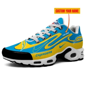 Los Angeles Chargers Personalized Name Team Mix Colors V2 Air Max Shoes Air Cushion Sneakers