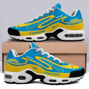 Los Angeles Chargers Personalized Name Team Mix Colors V2 Shoes Air Cushion Sneakers