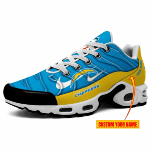 Los Angeles Chargers Personalized Name Team Mix Colors V4 Air Max Shoes Air Cushion Sneakers
