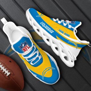 Los Angeles Chargers White Max Soul Shoes 2025 Versions Custom Your Name, Sports Gift For Fan, Sport Gifts Ph410