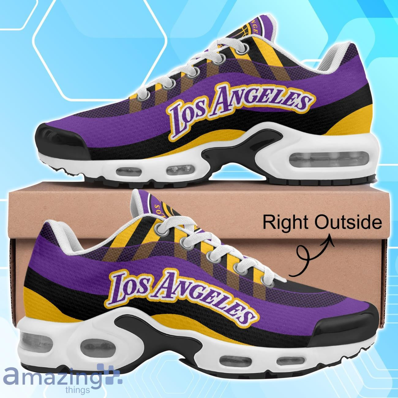 Los Angeles Lakers Nba Basketball Team Colors Waves Air Max Shoes Air Cushion Sneakers 1 Los Angeles Lakers Nba Basketball Team Colors Waves Air Max Shoes Air Cushion Sneakers