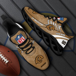 Los Angeles Rams Black Max Soul Shoes 2025 Versions Custom Your Name And Number 264