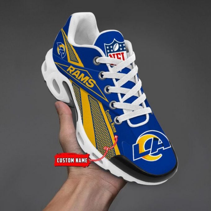 Los Angeles Rams Custom Name Air Max Shoes Air Cushion Sneakers 1 Los Angeles Rams Custom Name Air Max Shoes Air Cushion Sneakers