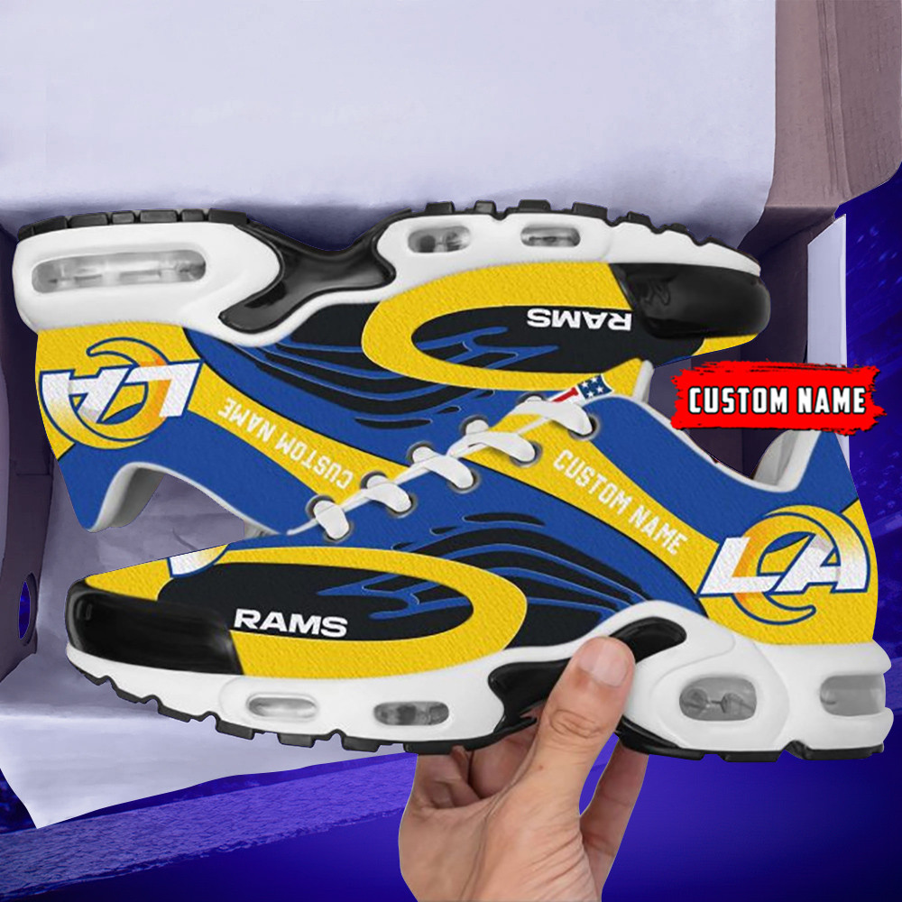 Los Angeles Rams Logo Custom Name Air Max Shoes Air Cushion Sneakers 1 Los Angeles Rams Logo Custom Name Air Max Shoes Air Cushion Sneakers