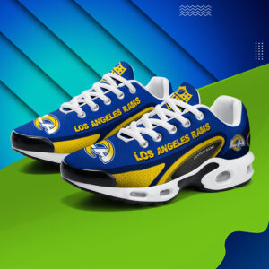Los Angeles Rams Personalized Name Team Logo Mix Colors Oval Line Air Max Shoes Air Cushion Sneakers