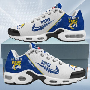 Los Angeles Rams Personalized Name Team Mix Colors Wing Logo Air Max Shoes Air Cushion Sneakers