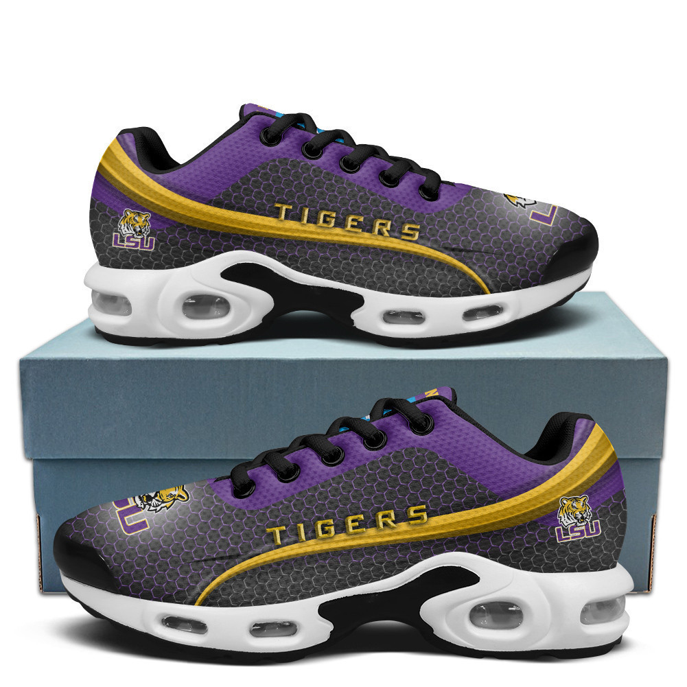 Lsu Personalized Name Team Colors Wave Line Beehive Pattern Shoes Air Cushion Sneakers 1 Lsu Personalized Name Team Colors Wave Line Beehive Pattern Shoes Air Cushion Sneakers