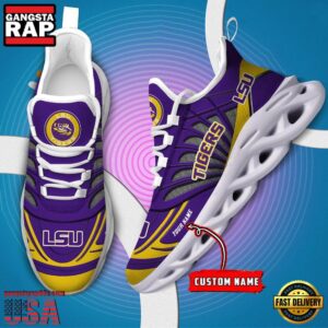 NCAA LSU Tigers Custom Name Air Max Shoes Air Cushion Sneakers