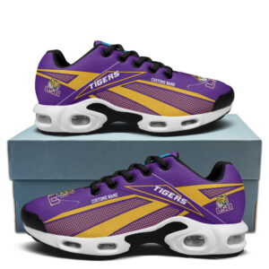 Lsu Tigers Personalized Name Team Colors Supersonic Line Pattern Shoes Air Cushion Sneakers