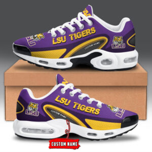 Lsu Tigers Personalized Name Team Logo Mix Colors Oval Line Shoes Air Cushion Sneakers