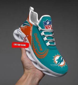 Miami Dolphins Black Max Soul Shoes 2026 Versions Custom Name 630