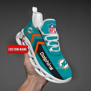 Miami Dolphins Black Max Soul Shoes 2026 Versions Custom Name 638