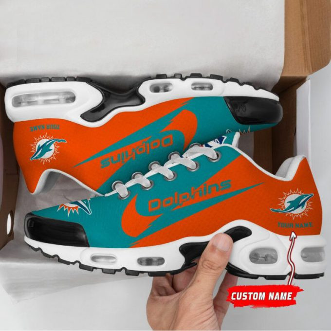 Miami Dolphins Logo Custom Name Shoes Air Cushion Sneakers 1 Miami Dolphins Logo Custom Name Shoes Air Cushion Sneakers