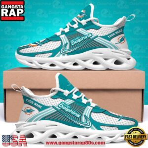 Miami Dolphins Personalized Clunky Sneaker Max Soul Shoes