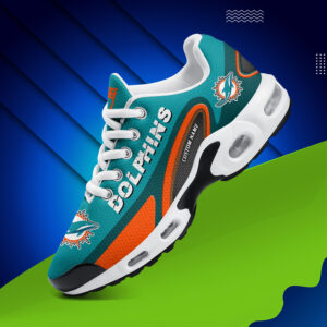Miami Dolphins Personalized Name Team Logo Mix Colors Oval Line Air Max Shoes Air Cushion Sneakers