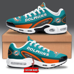 Miami Dolphins Personalized Name Team Logo Mix Colors Oval Line Shoes Air Cushion Sneakers