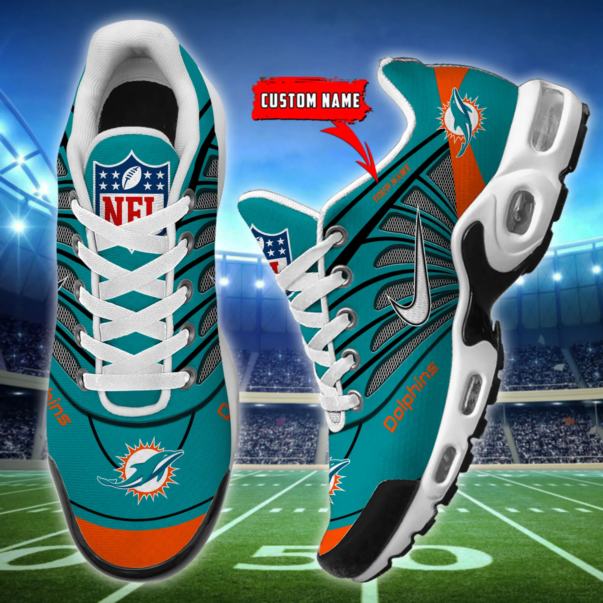 Miami Dolphins Personalized Name Team Mix Colors Sport Team Air Max Shoes Air Cushion Sneakers 941wo-6852 1 Miami Dolphins Personalized Name Team Mix Colors Sport Team Air Max Shoes Air Cushion Sneakers 941wo-6852