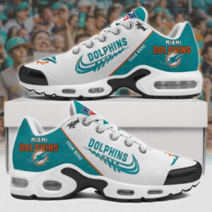 Miami Dolphins Personalized Name Team Mix Colors Wing Logo Air Max Shoes Air Cushion Sneakers