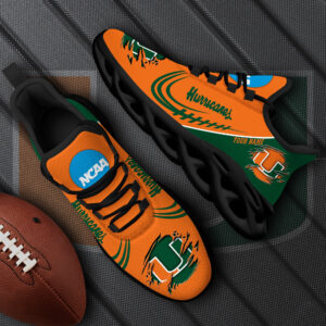 Miami Hurricanes Black Max Soul Shoes 2025 Versions Custom Name 016