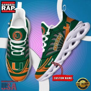 NCAA Miami Hurricanes Custom Name Air Max Shoes Air Cushion Sneakers