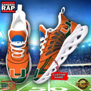 NCAA Miami Hurricanes Custom Name Air Max Shoes Air Cushion Sneakerss