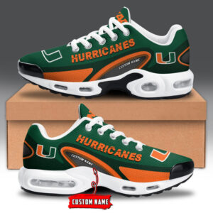 Miami Hurricanes Personalized Name Team Logo Mix Colors Oval Line Air Max Shoes Air Cushion Sneakers