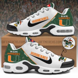 Miami Hurricanes Shoes 2025 Version Custom Name, Shoes For Sport Fan, Sport Gifts Ph270