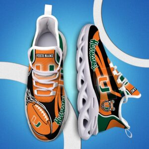 Miami Hurricanes White C Sneakers 2025 Version Personalized Your Name 090