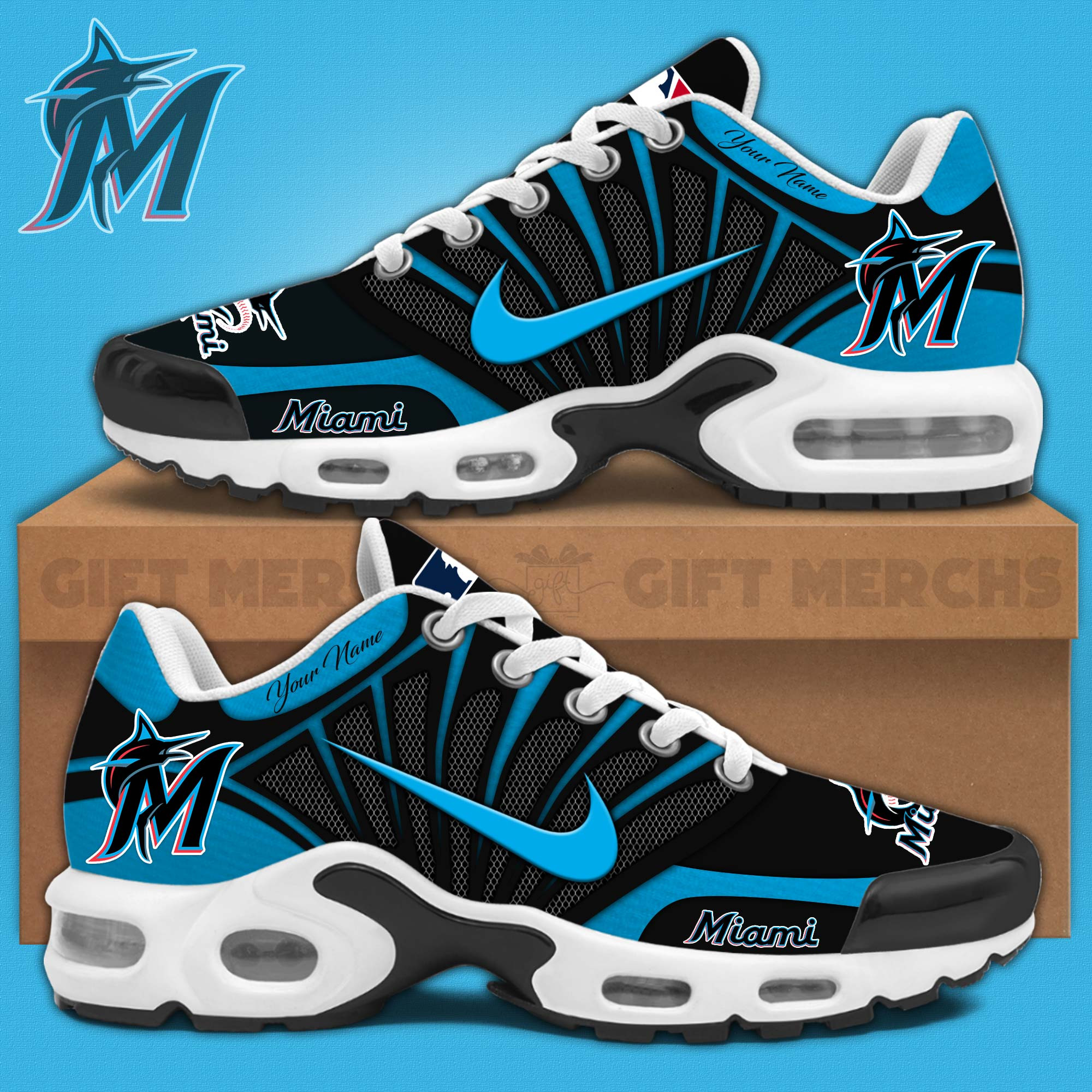 Miami Marlins Air Max Plus Shoes Sneakers For Men And Women 1 Miami Marlins Air Max Plus Shoes Sneakers For Men And Women