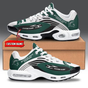 Michigan State Spartans Personalized Name Team Logo Mix Colors Wave Line Air Max Shoes Air Cushion Sneakers