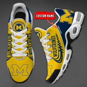 Michigan Wolverines Personalized Name Team Mix Colors Sport Team Air Max Shoes Air Cushion Sneakers 291cj-4247